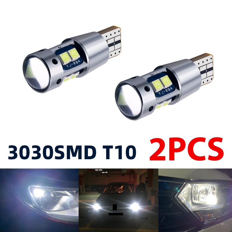 

2PCS T10 W5W 3030 Led Bulbs For Car Wedge Parking Light Super Bright Interior Reading Dome Lamp License Plate Light Marker Lamp, As pic