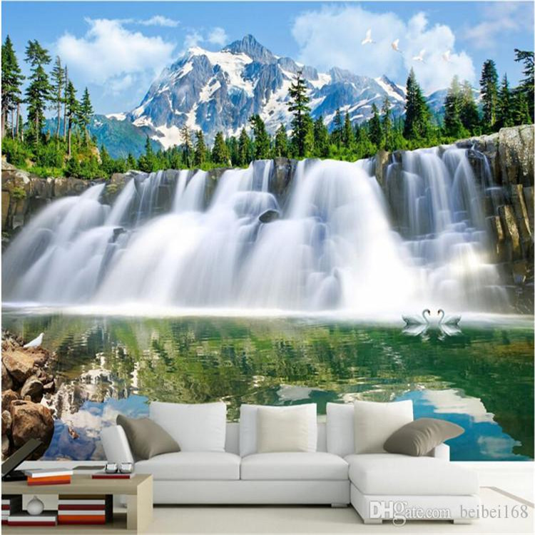 

Custom mural photo 3d wallpaper Snow falls under waterfalls decor painting 3d wall murals wallpaper for living room wall 3 d, As show