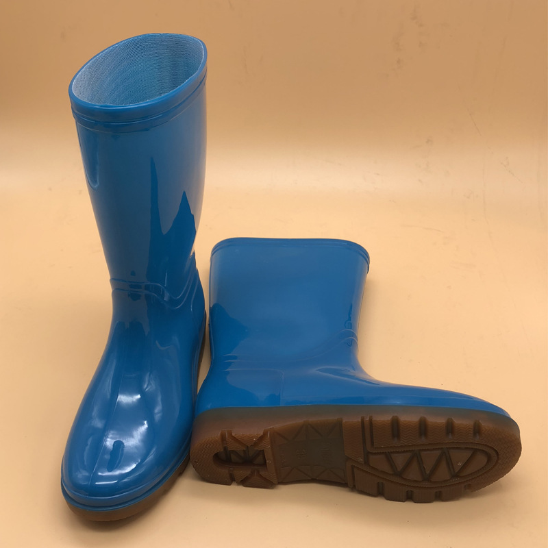 

Rain Boots Women Short Tube Rain Shoes Adult Water Boots Anti-skid Water Shoes Jelly Rubber, Blue