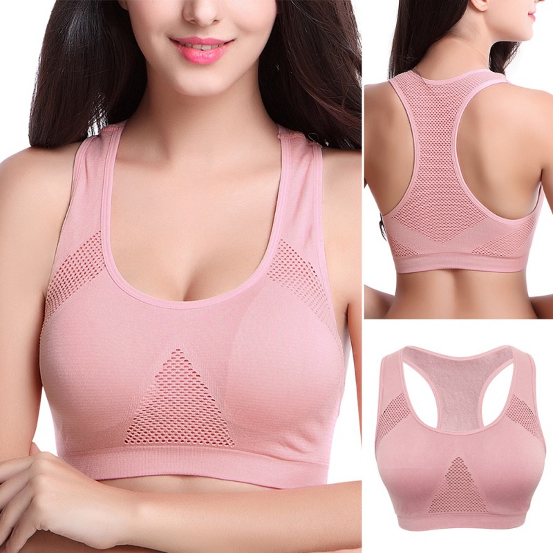 

5Colors/4size] Professional Absorb Sweat Top Athletic Running Sports Bra Gym Fitness Women Seamless Padded Vest Tanks Sport Bra, Black
