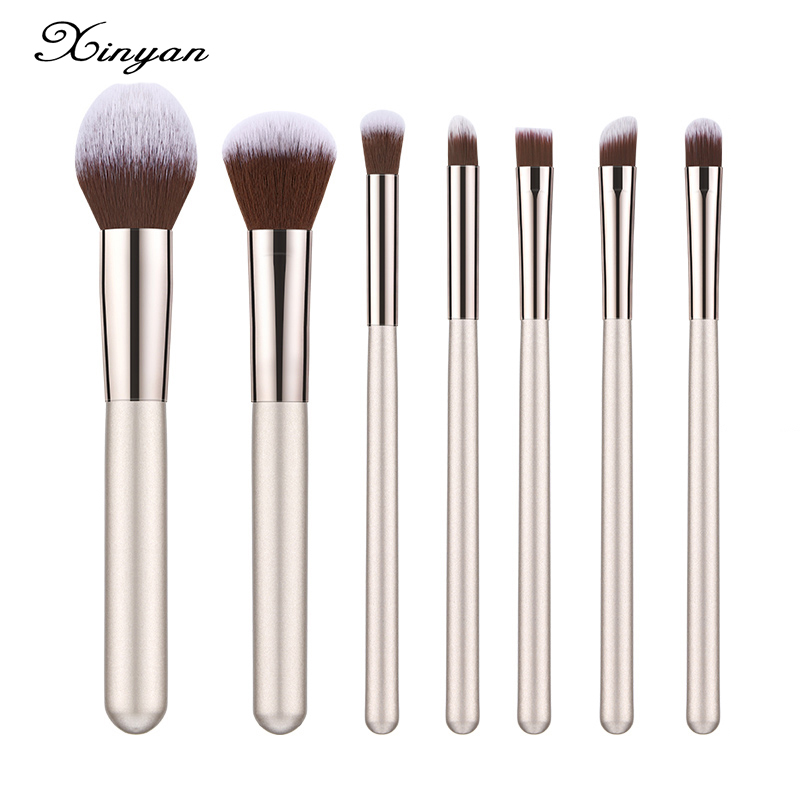 

XINYAN Makeup Brushes Set Champagne Eyeshadow Beauty Tools Concealer Lip Eye Foundation Powder Blush Make Up Cosmetics 7pcs