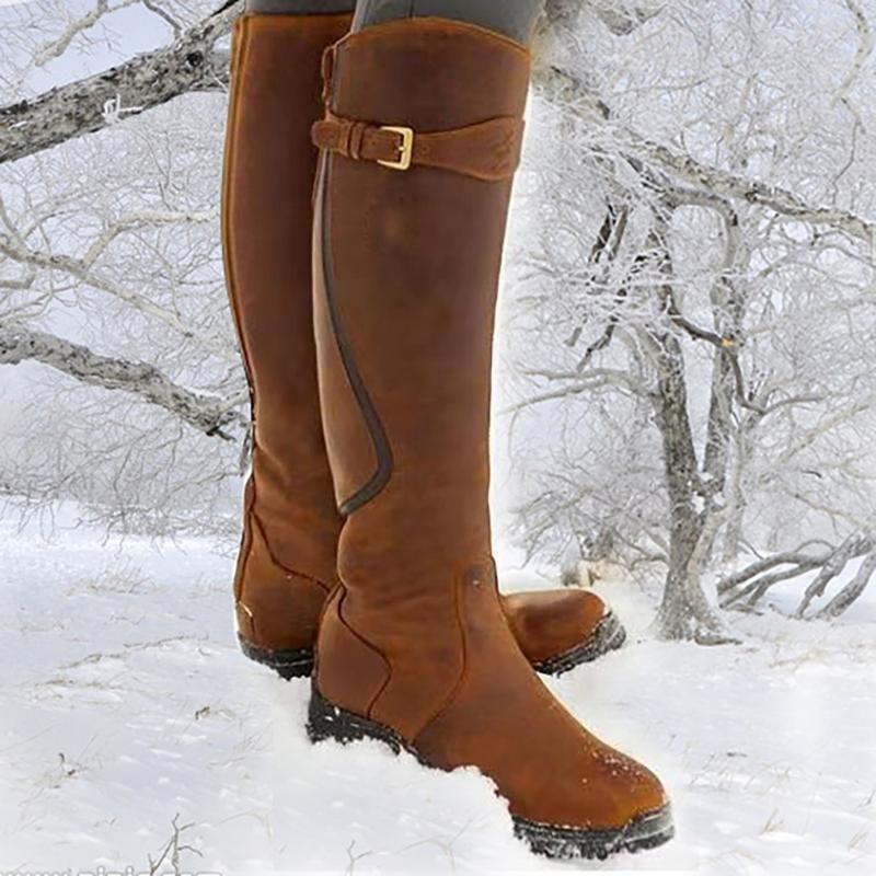 

Flat bottom side zipper Women Over The Knee Boots High tube Woman Shoes Knight Winter Women Boots Large size 35-43 Snow, Bw