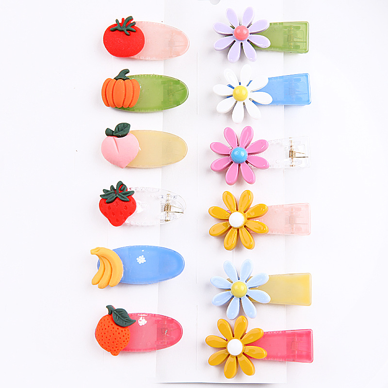 

Baby Hair Clip Barrettes Fruit Flowers Colorful Hair Pin For Kids Girl Cute Children Clip Accessories Headwear, 11