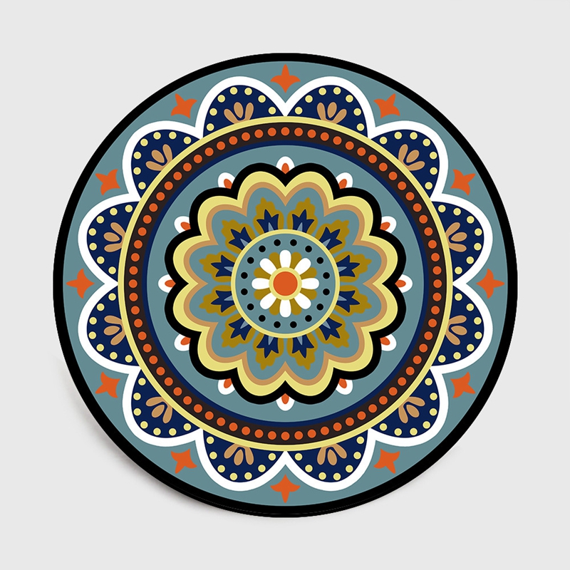 

Ethnic Style Mandala Flower Round Carpet and Rug for Living Room Anti-Slip Floor Mat Chair Sofa Kids Room Play Game Decor Tapete, Carpet1