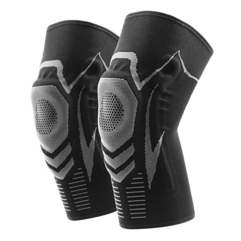 

1 Pair Basketball Running Fitness Silicone Elastic Non-slip Spring Support Knee Pads H7JP, Purple
