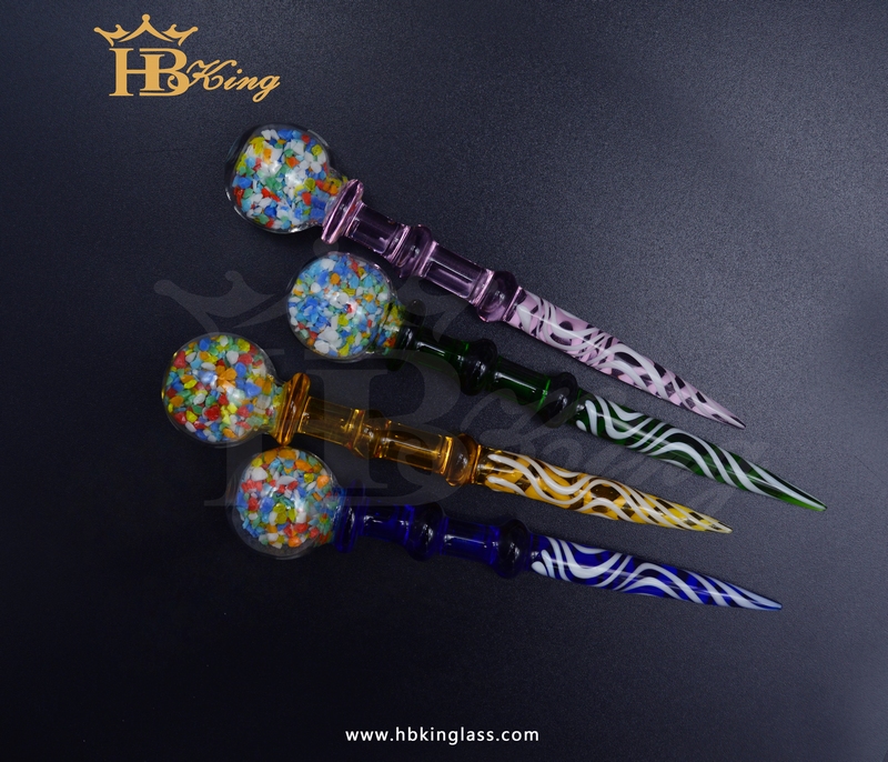 

New glass dab tool straw 9 Pattern Design Dabber Tool smoking accessories pipes for Wax Oil Rigs bongs