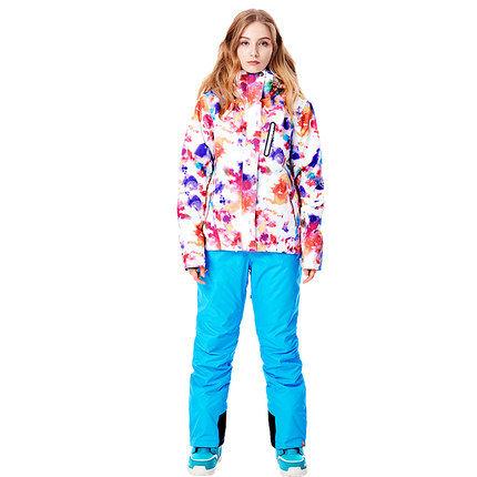 

2020 GSOU SNOW Fur Hooded Women Ski Suit Skiing Snowboard Jacket Pant Windproof Waterproof Breathable Thicken Thermal Winter Set, Color 5