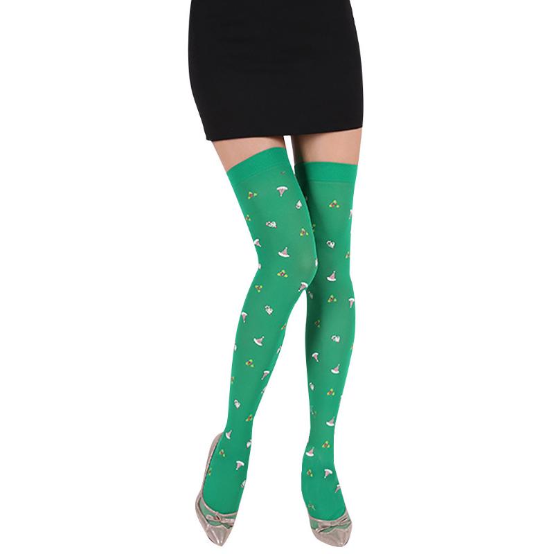 

30# Stockings Christmass Winter Funny Socks Women Girls Sexy Chriatmas Party Printed Knee Home Socks Stockings Holiday Supplies
