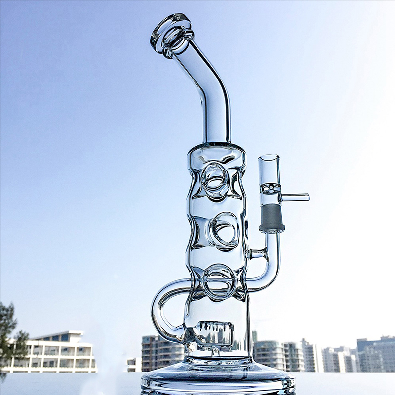 

Heady Oil Dab Rigs Glass Bong Fab Egg Bubbler Unique Water Pipes Showerhead Perc 14mm Male Joint Recycler Bongs With Bowl Smoking Pipe WP297