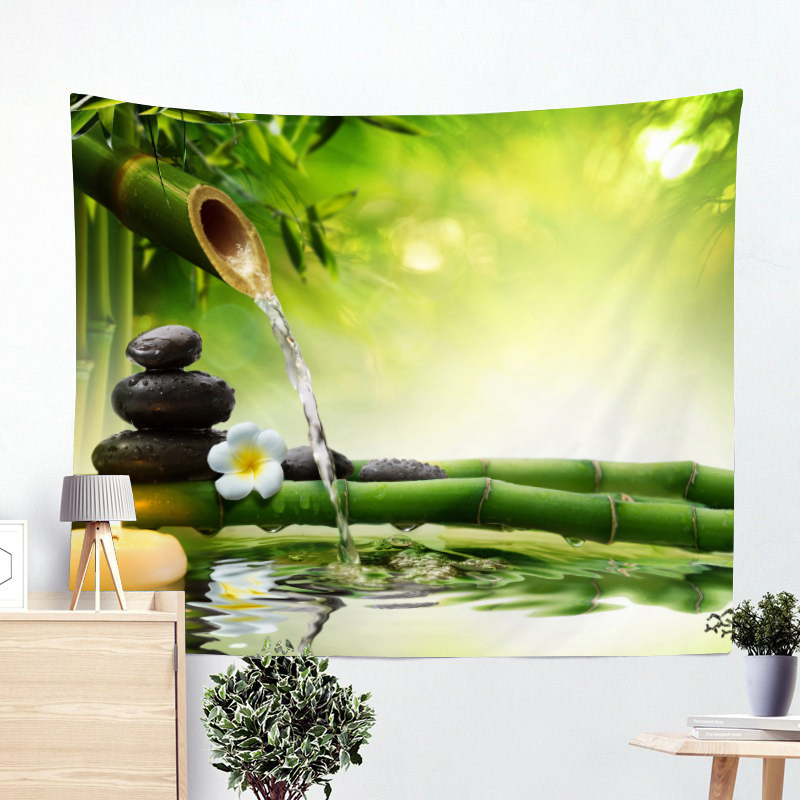

Tapestries Watercolor Green Forest Tree Hole Landscape Wall Hanging Couches Love Home Decoration Bedspreads Custom