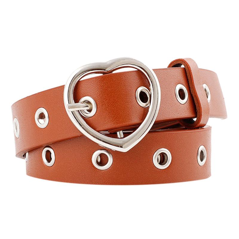 

Women Ladies Vintage Heart Buckle Leisure Leather Belt Trouser Accessories Delicate fashion Leisure personality Comfortable, Black
