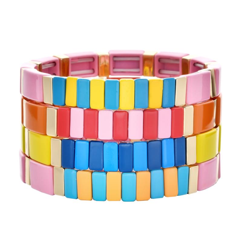 

New Fashion Mix Candy Colors Handmade Stackable Beads Charm Bracelets for Women Boho Couple Bracelets Jewelry Wholesale