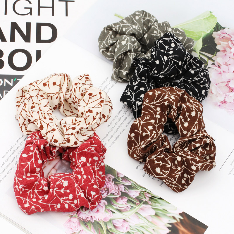 

2020 New Floral Printed Hair Ties Scrunchies For Women Mulit Style Girls Ponytail Holder Elastic Rubber Bands Hair Accessories