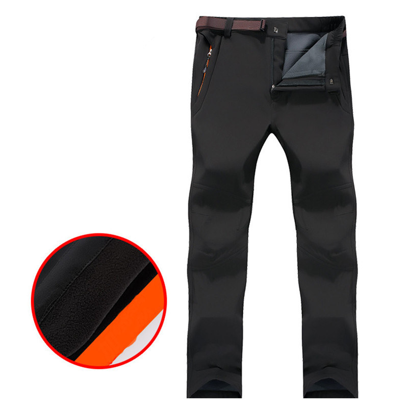 

VEAMORS Men Fishing Hiking Camping Outdoor Trousers Plus Velvet Waterproof Warm Stain-proof and Decontamination Plus Size Pants, Green