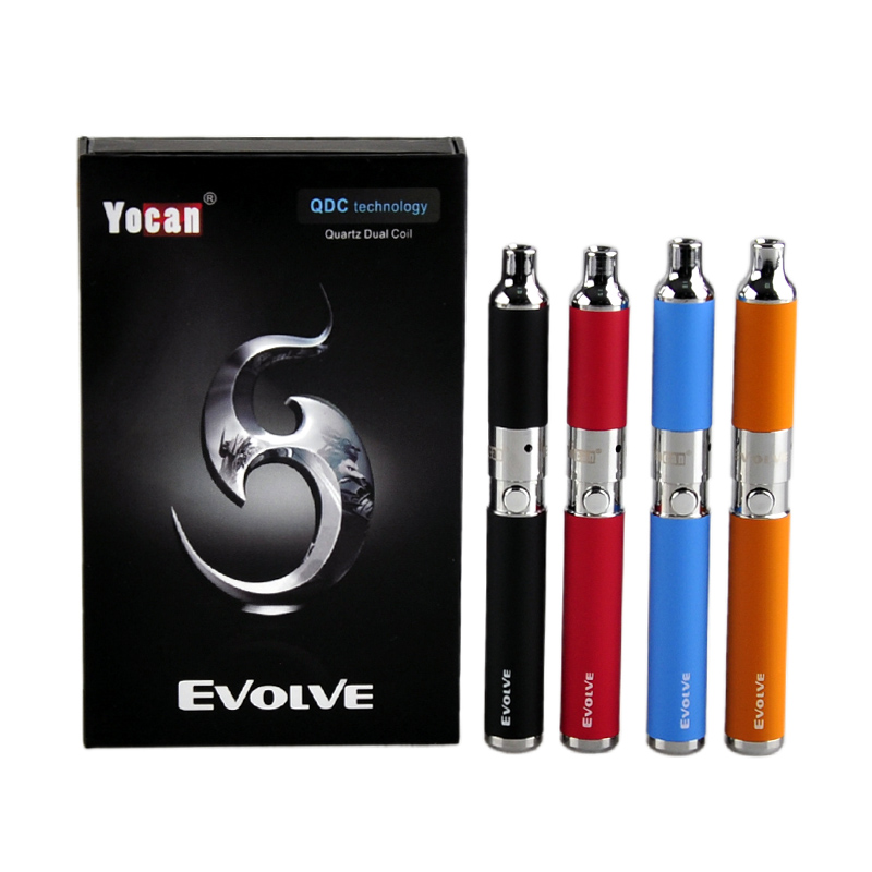 

Authentic Yocan Evolve Wax Dab Vape Pen Kit 650mAh Battery Quartz and Ceramic Heat Specially for wax thick oil, As pic