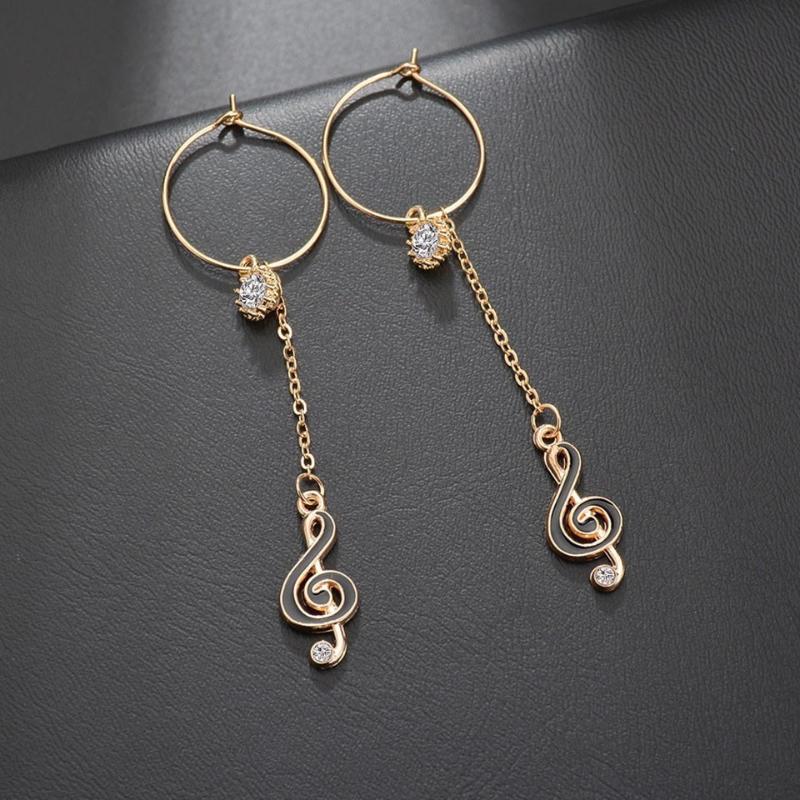 

Women Musical Note With Rhinestone Drop Earrings Trendy Jewelry Female Long Earrings Handmade Earring Jewelry Gifts For Women