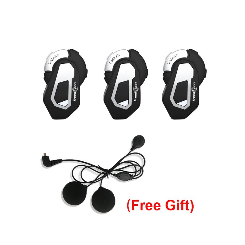 

Three Packing)FreedConn T-Max Motorcycle Group Talking System 1000M 6 Riders Buletooth Intercom Headset