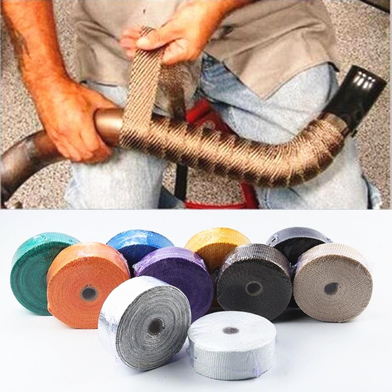 

5M Car Motorcycle Exhaust Wrap Pipe Header Heat Wrap Turbo Mainfold Anti-scalding Modification Heat Exhaust Thermal Tape Parts