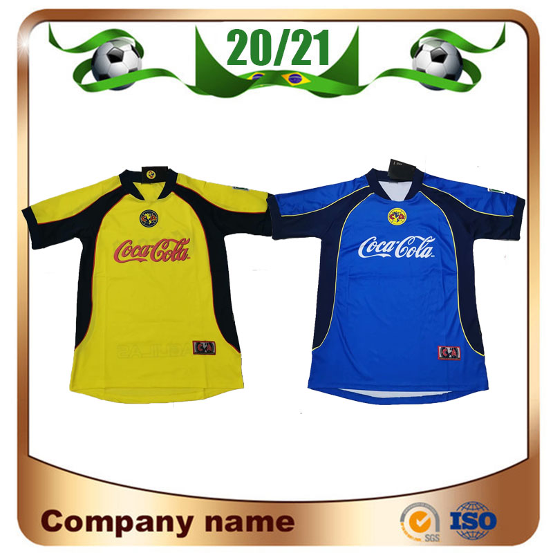 

2000/2001 Retro version MX Club America Soccer Jerseys 00/01 America R.SAMBUEZA P.AGUILAR Soccer shirt Mexico club Football uniform, Black;yellow
