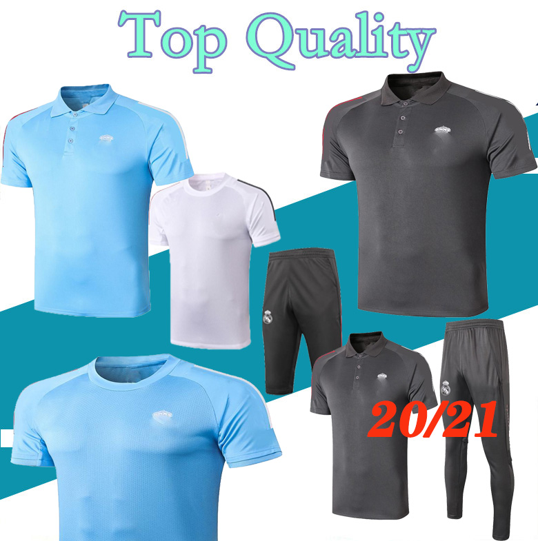 

2020 Real Madrid Short sleeve soccer training suit kit 20 21 real madrid tracksuit MODRIC MARCELO ISCO Football Jerseys pants Top, Polo version 2