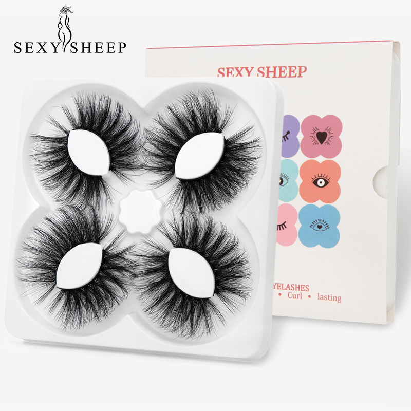 

SEXYSHEEP 4 pairs Faux Mink lashes dramatic false eyelashes fake lashes makeup tools extension mink eyelashes maquiagem