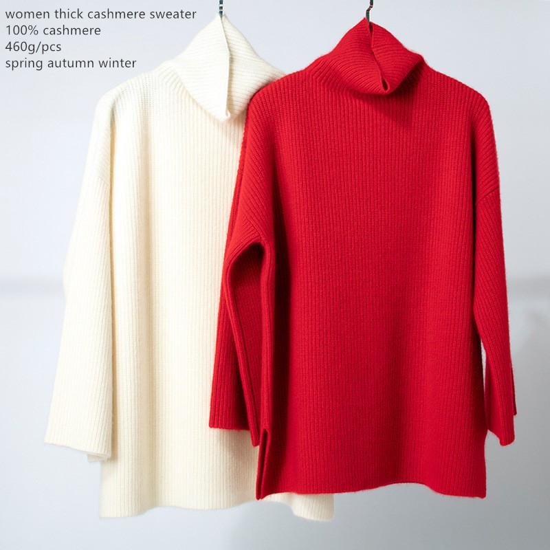 

naizaiga 100% cashmere Pullover women's pure cashmere sweater high neck loose long sleeve bottoming sweater , YLM111