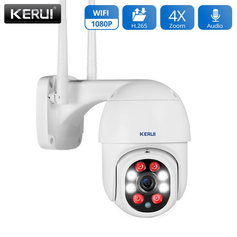

KERUI 1080P PTZ Wifi IP Camera Outdoor 4X Digital Zoom AI Detect Wireless Camera H.265 P2P ONVIF Audio 2MP Security CCTV