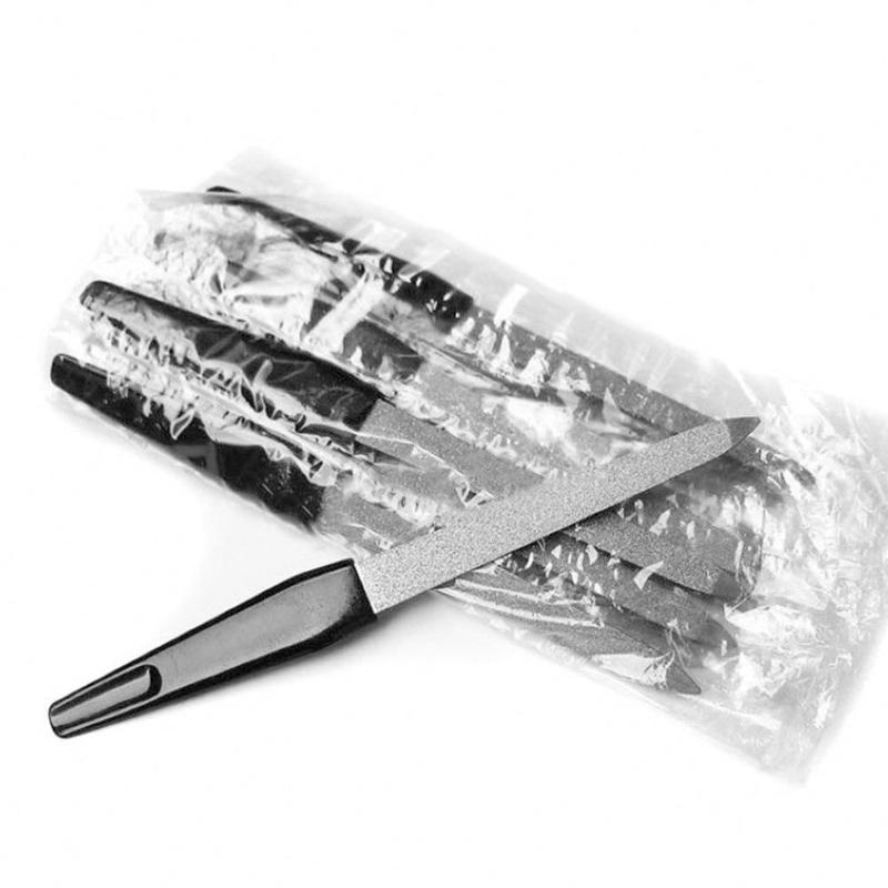 

148mm black plastic handle double-sided nail file stainless sandblasted sanding professional steel manicure nail strip na m T6J7