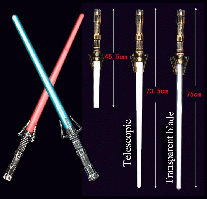 

2in1 Luninous Lightsaber Colorful LED Sword Weapons Props Cosplay Bar Party Wars Flashing Lightstick Simulated Sound Light Saber Kids Toys