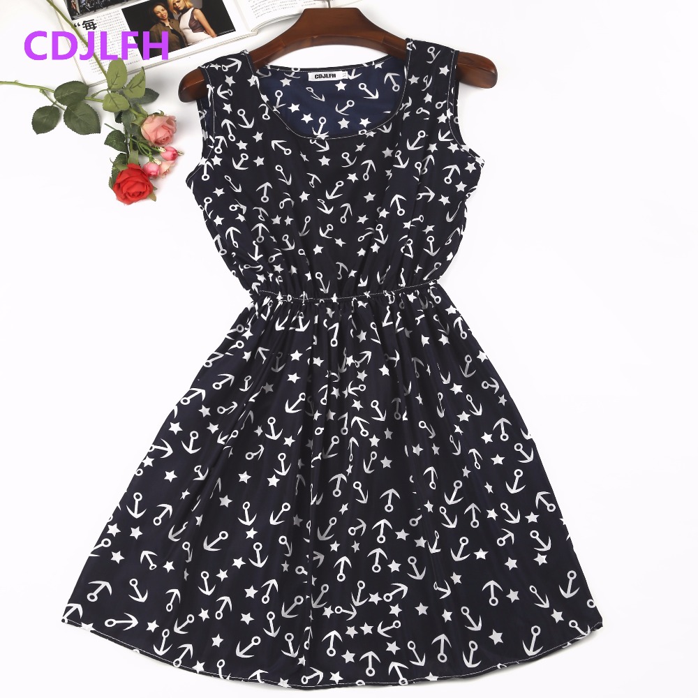 

2020 Sexy Summer Autumn Print Vestidos Women Casual Bohemian Floral Sleeceless Vest Slim Beach Chiffon O-neck Dress Vintage Blue