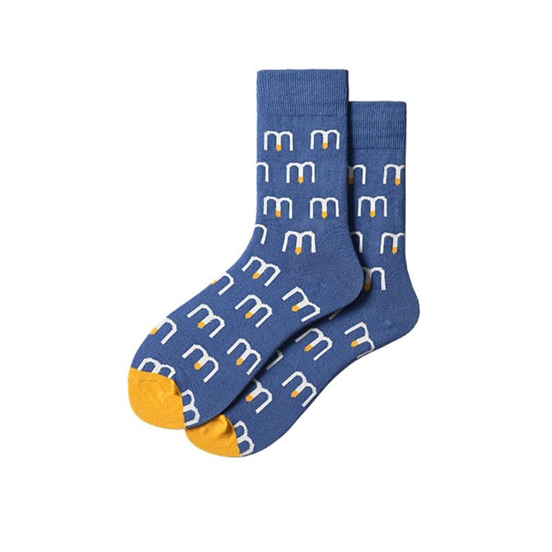 

Men's Autumn Winter Personality Trend Fashion Cotton Happy Socks Harajuku Street Casual College Wind Cartoon Anime Funny Socks