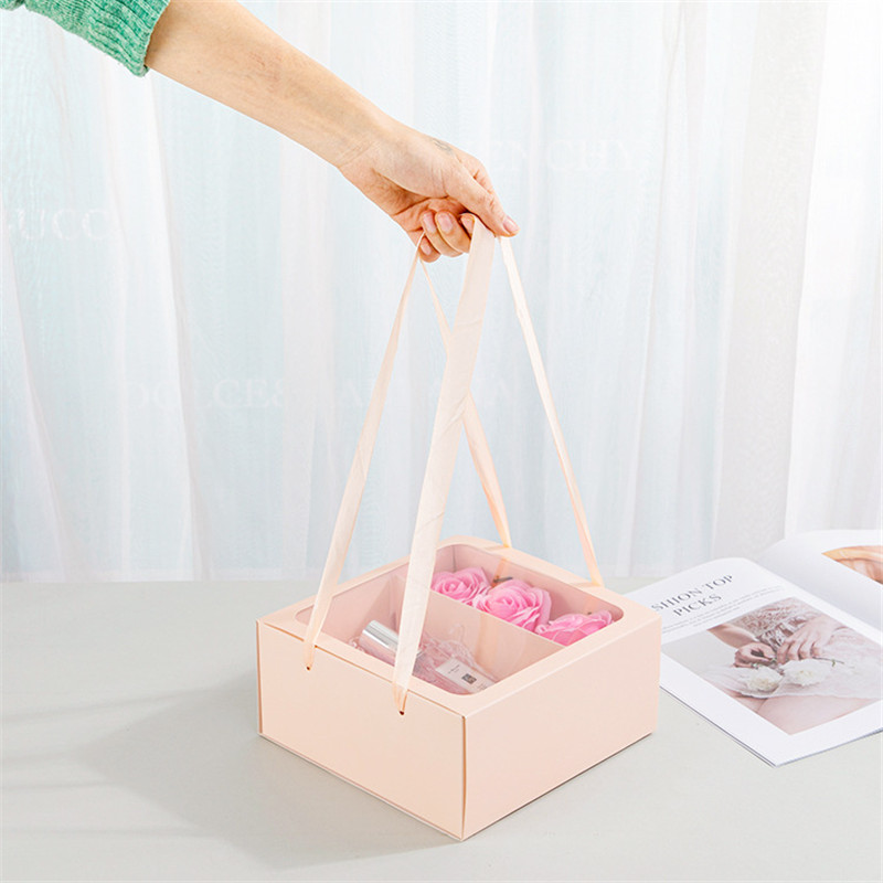 

50pcs/lot Creative portable flower boxes folding dessert gift boxes lipstick perfume gift flower wholesale
