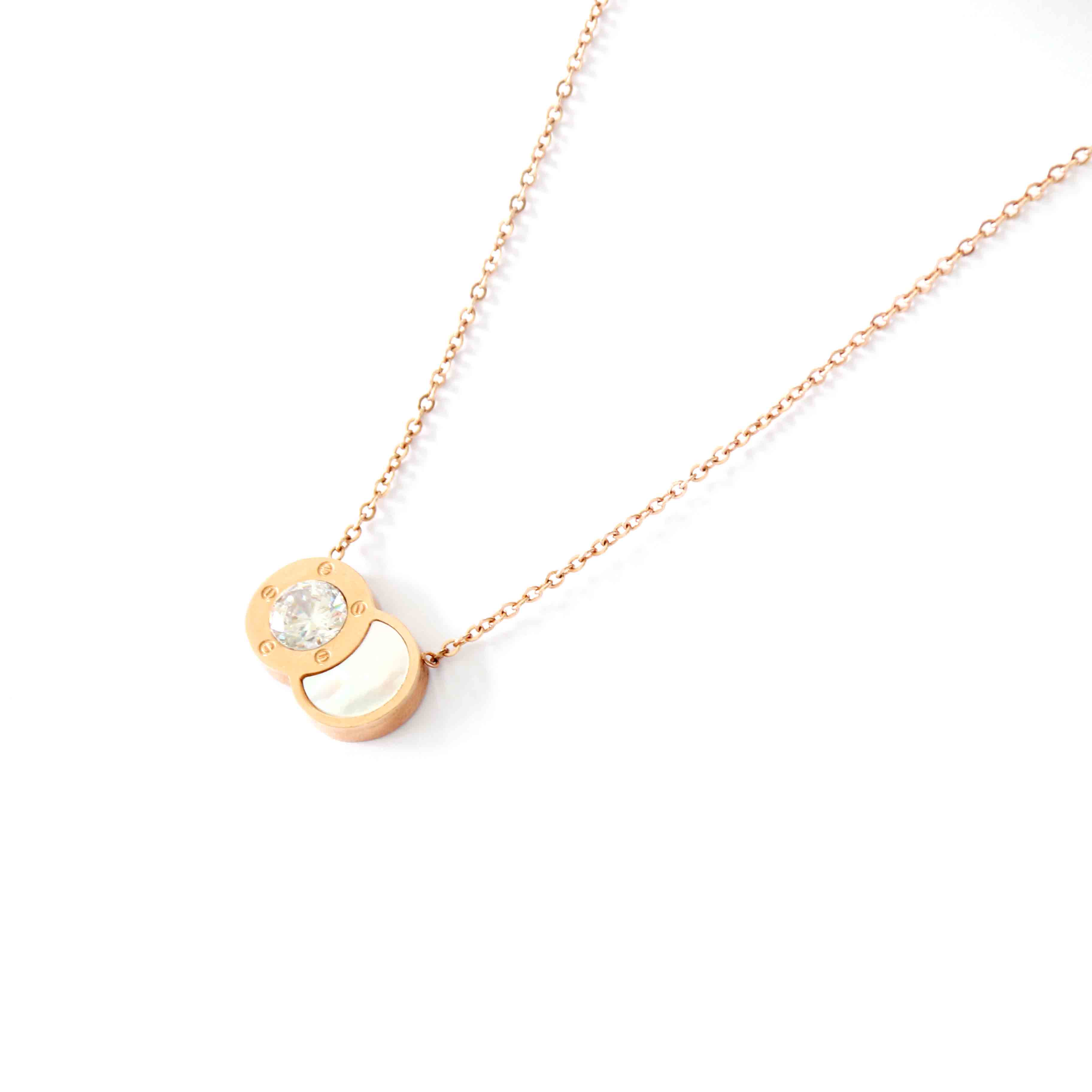 

Ten a light chain of luxury packaging personality fashion clavicle necklace niche design ms joker titanium steel rose gold necklace