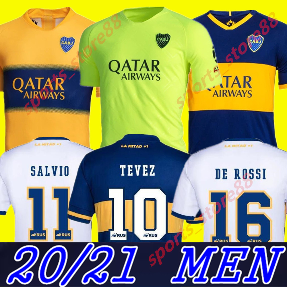 

2020 21 Boca Juniors Jersey DE ROSSI SALVIO TEVEZ ALEXLS Men kids camiseta de futebol BENEDETTO ALMENDRA Home away Soccer Jersey, Colour 3