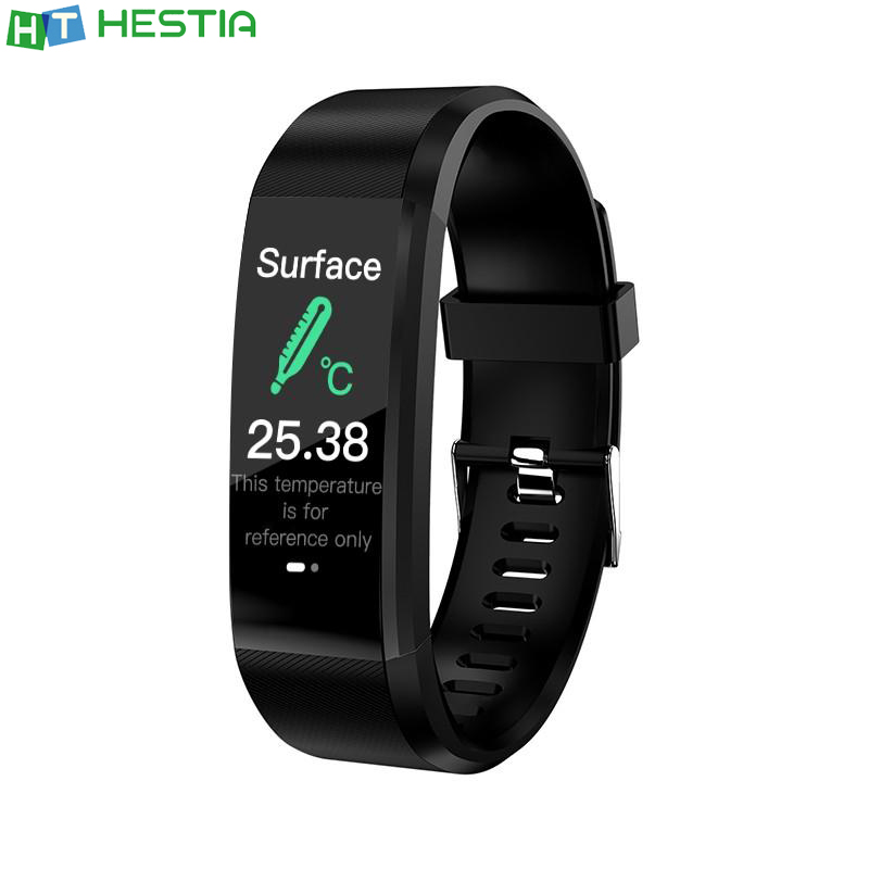 

115 PLUS 0.96" Smart Band Intelligent Body Temperature Monitoring Sports Heart Rate Blood Pressure Sleep Monitor Smart Bracelet