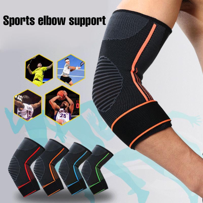 

Fitness tennis elbow support knee pads volleyball Elastic compression adjustable bandage Protector arm sleeves basketball sport, White