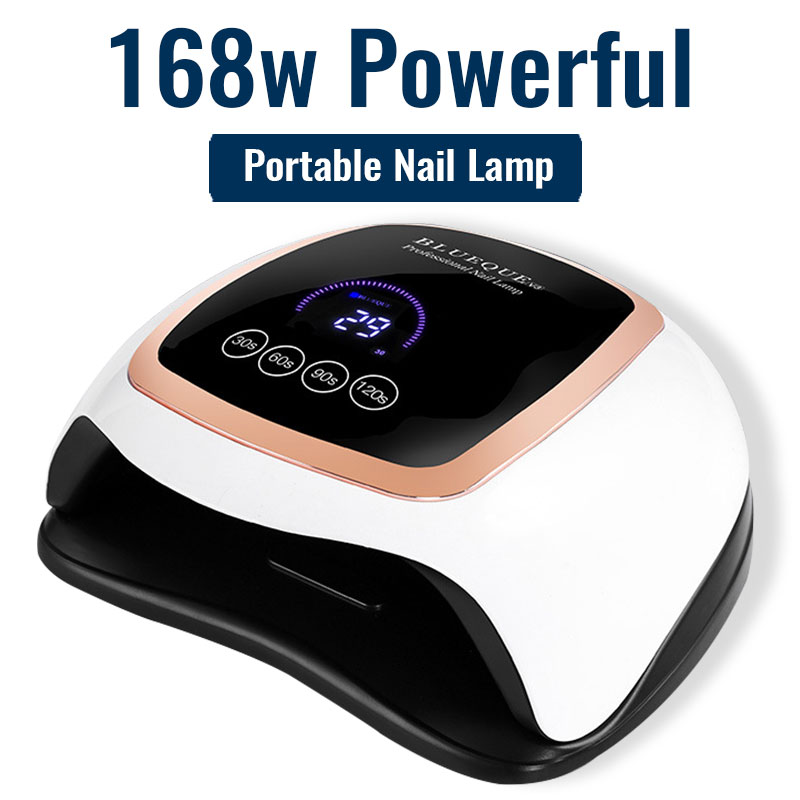 

168w Powerful Nail Lamp For Manicure With Smart Sensor LCD Display UV LED Nails Dryer Lamp For Drying All Nail Gel Polish, 168w nail dryer lamp