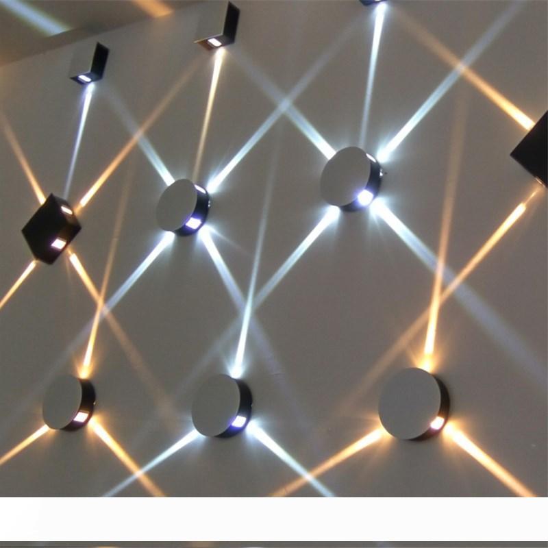 

3w 6w 9w 12w cross-shaped star lights modern led wall light lamps for bedside led night lights indoor ktv corridor lights square round