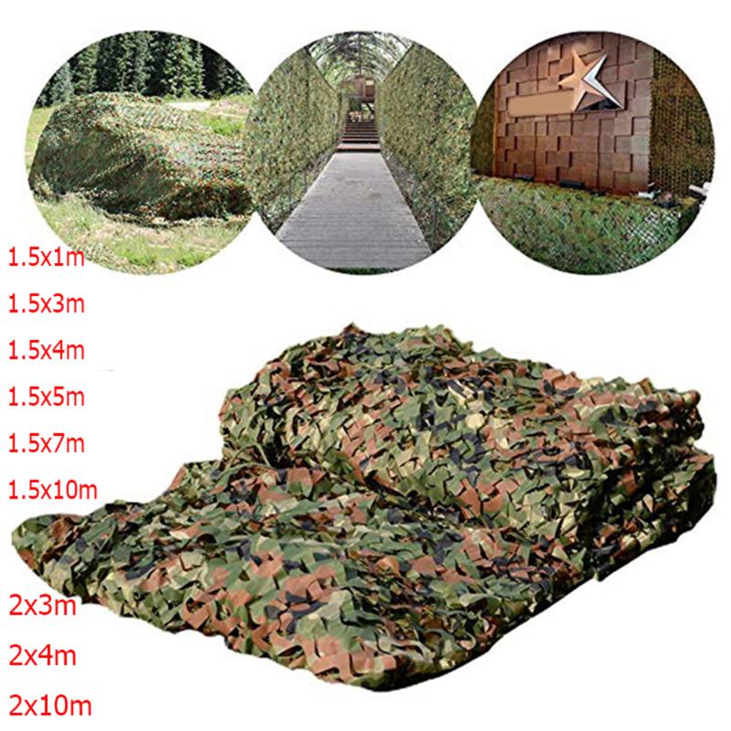 

1.5x3m /2x10m Hunting Camouflage Nets Woodland Army training Camo netting Car Covers Tent Shade Camping Sun Shelter