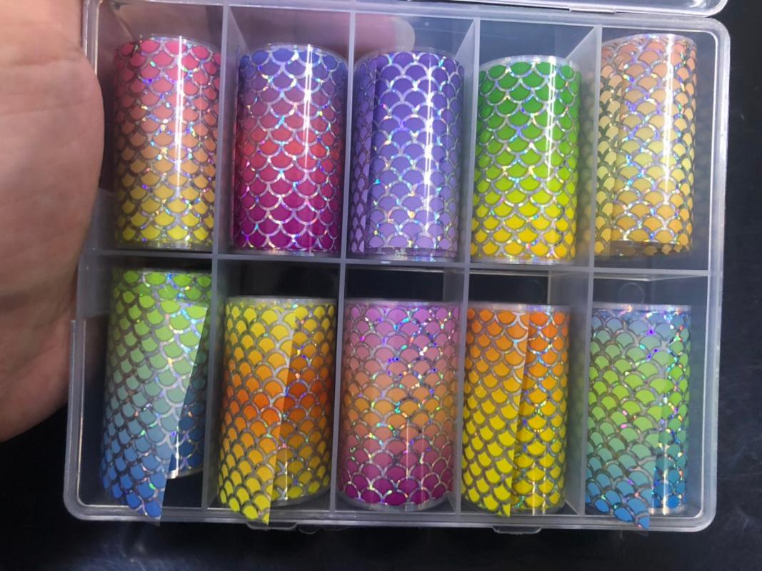 

10 Pcs Floral Nail Foil Sunflowers & Moon & Butterfly Pattern for DIY Decor Nail Transfer Decals Stickers Foils Mermaid H27D6