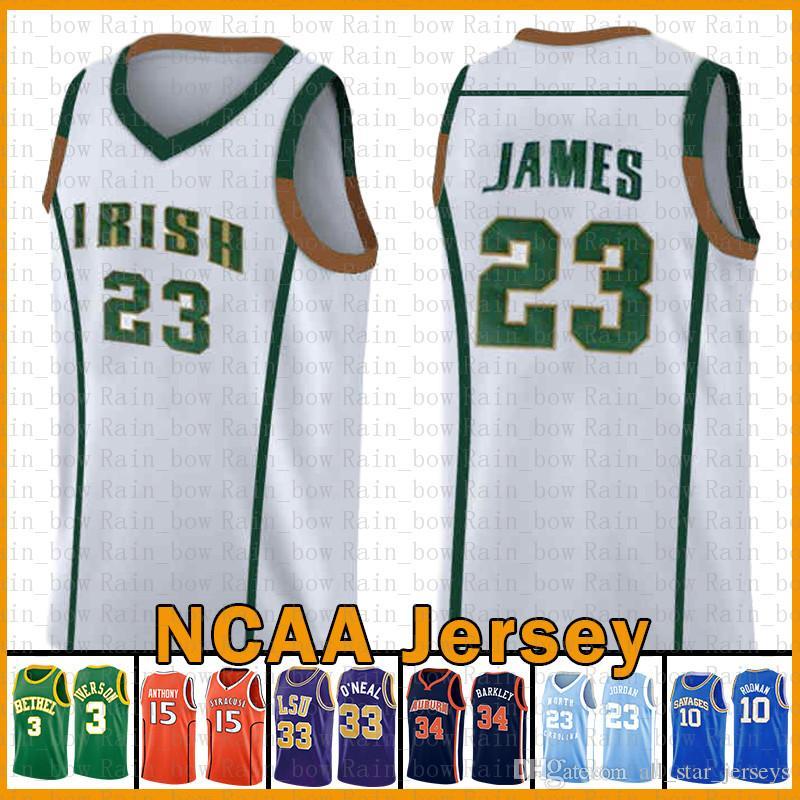 

LeBron 23 James Basketball Jersey Irish High School Kyrie Stephen 30 Curry Irving Dwyane 3 Wade 2020 Kawhi 15 Leonard Ray Allen Gary Payton, Ncaa
