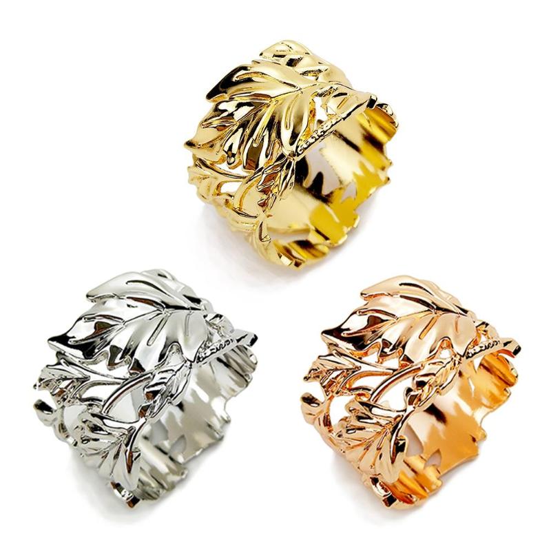 

Leaf Napkin Rings For Wedding Receptions Gifts Holiday Banquet Dinner Christmas Table Decoration Wedding Decoration