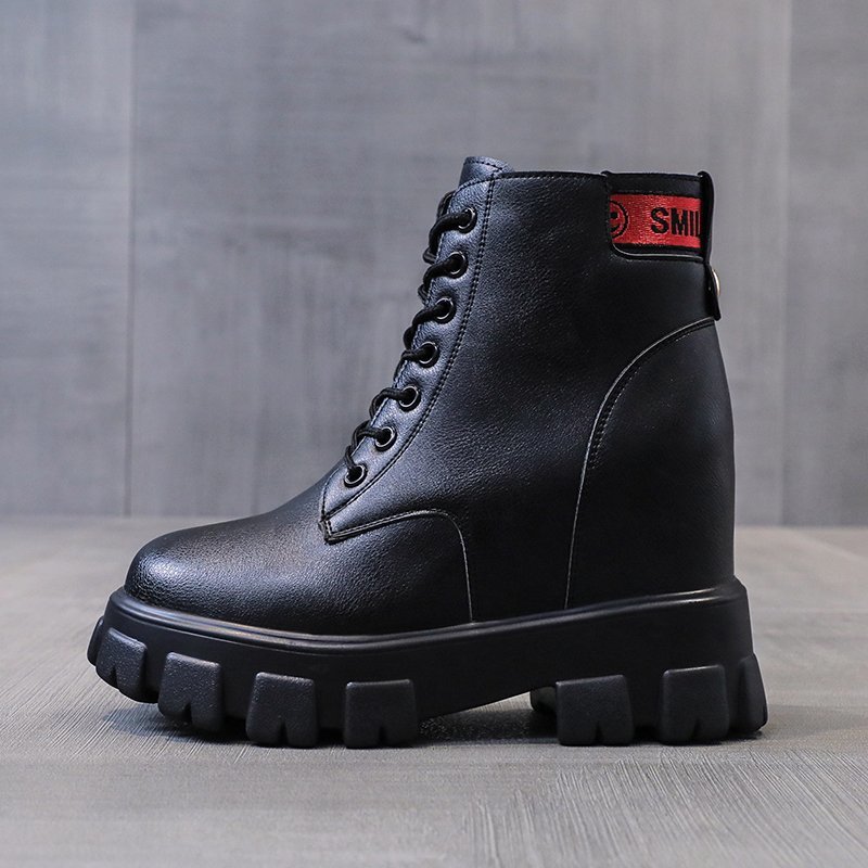 

2020 Aumtun Platform Women Ankle Boots Female Non Slip Sneakers Shoe 8CM Wedge Heels White Boots Winter Short Woman