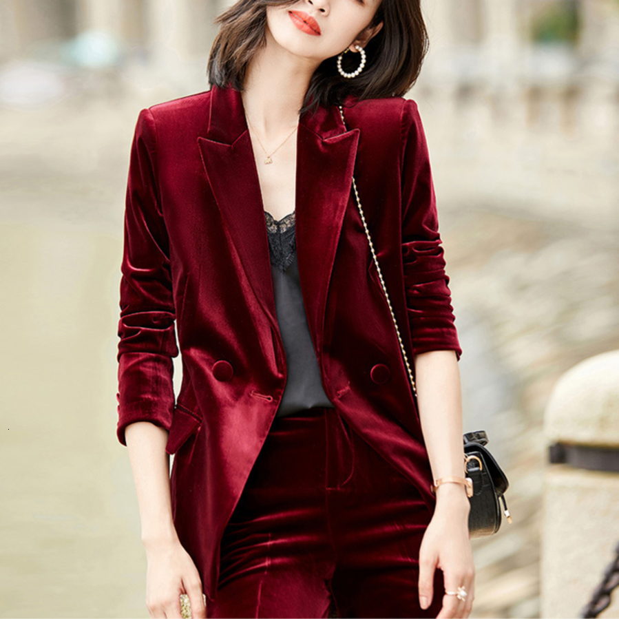 red velvet tuxedo suit womens