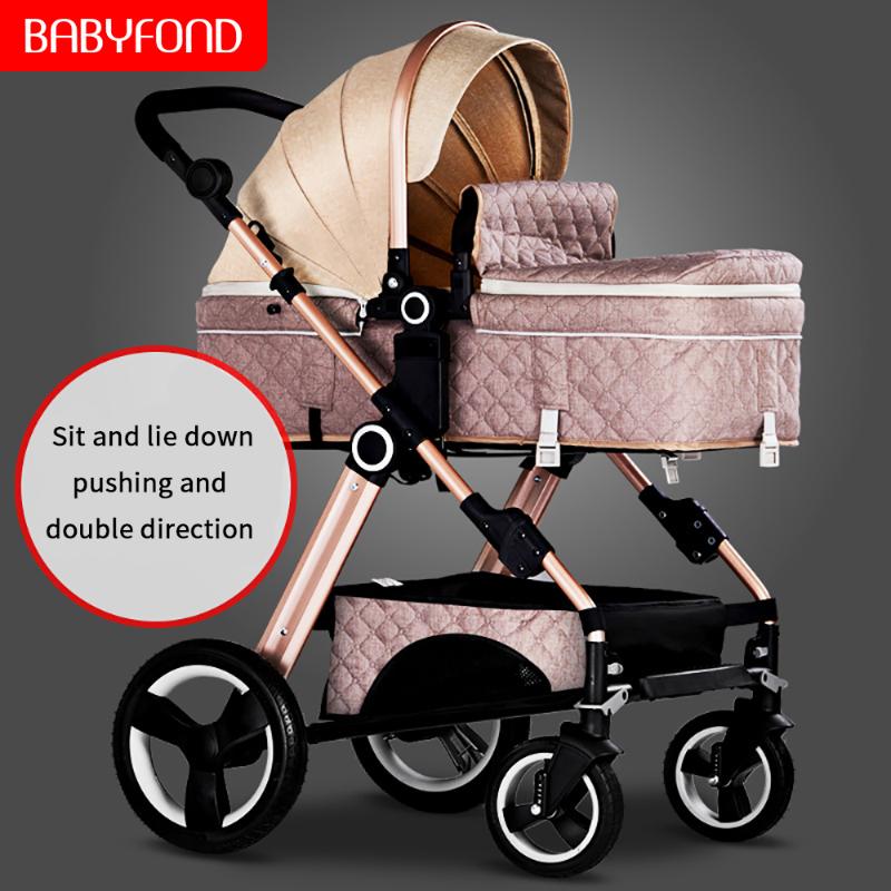

2 in1 Baby stroller High landscape baby stroller can sit reclining folding light two-way four-wheel absorber