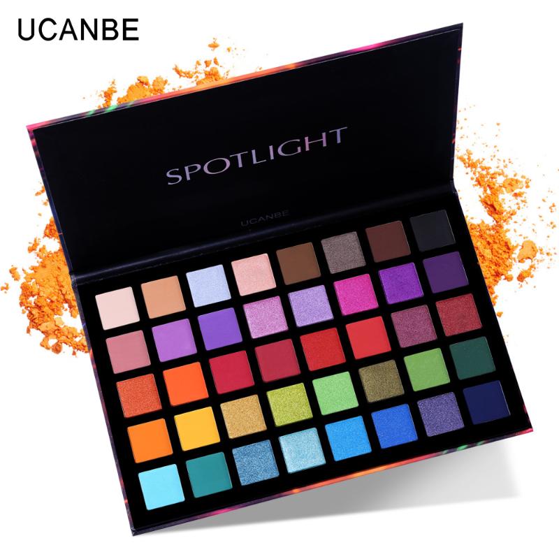

UCANBE glow 40 Color Eye Shadow Palette Colorful Artist Shimmer Glitter Matte Pigmented Powder Pressed Eyeshadow Makeup Kit, Army green