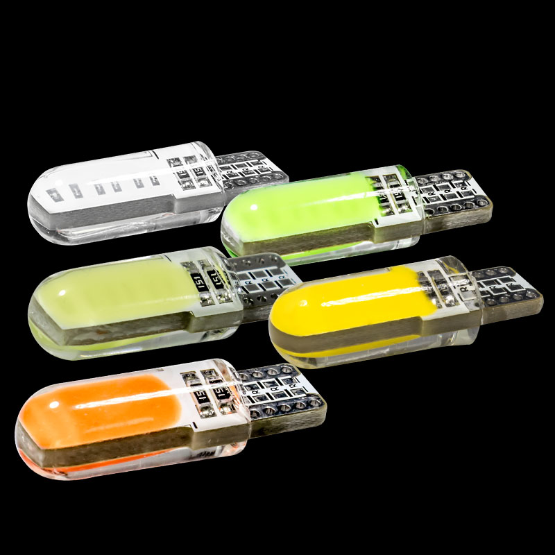 

1PCS New Arrival T10 194 168 W5W COB LED Silica Case Super Bright LED Turn Side License Plate Light Lamp Bulb DC12V Car styling, As pic