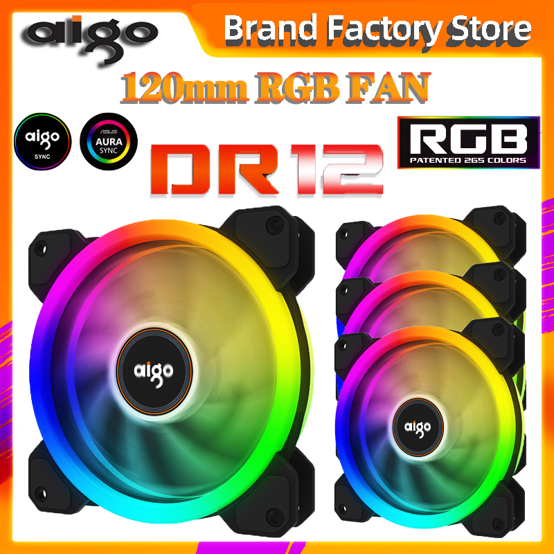 

Aigo new DR12 Computer PC Case Fan RGB Adjust LED Fan Speed 120mm Quiet Remote AURA SYNC Computer Cooler Cooling RGB Case Fans