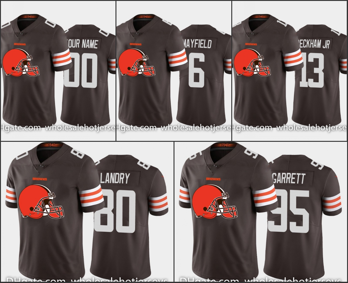 

ClevelandBrownsMen #6 Baker Mayfield 13 Odell Beckham Jr. 80 Jarvis Landry Custom Women Youth Big TeamLogo Jersey