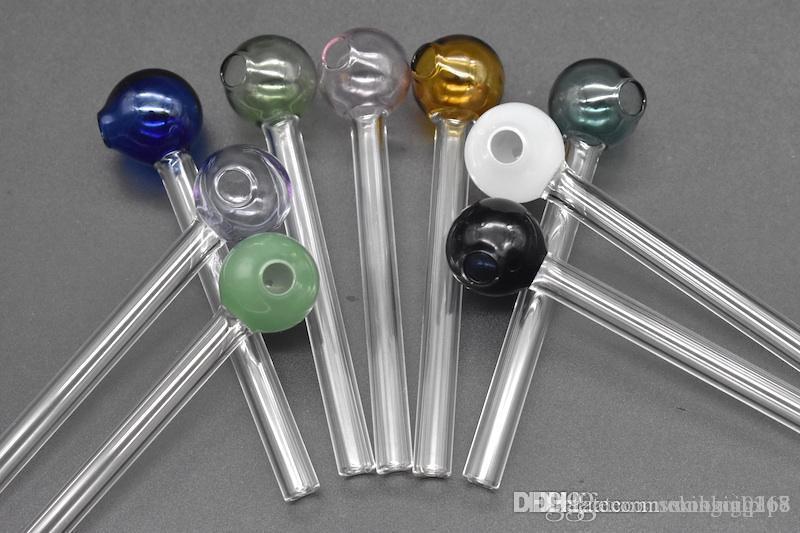 

THICK Pyrex Glass Oil Burner Pipe 10cm lenght Glass Tube Pipe Glass Pipe Oil Nail hand smoking pipes dry herb oil burner wholesale